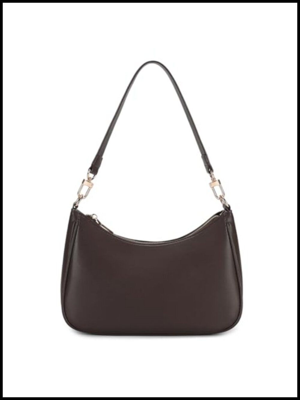 Faux Leather Hobo Shoulder Bag Mini Clutch Purse with Zipper